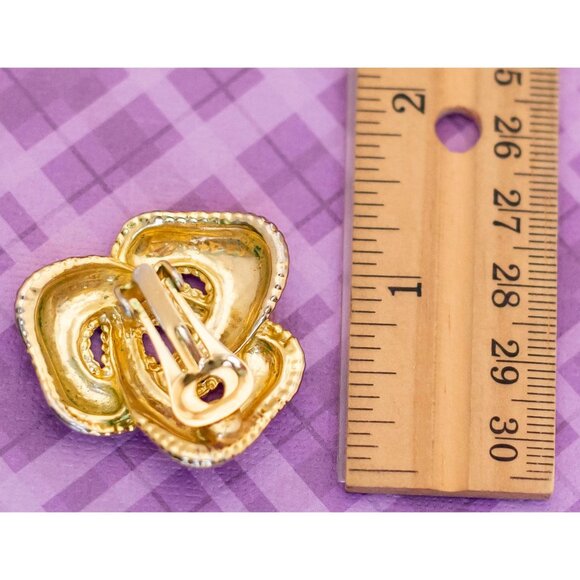 Vintage Spiral Gold Tone Clip On Earrings - V9 - Picture 2 of 2
